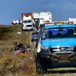 Un viajero en motocicleta murió tras impactar contra el guardarrail de ruta 3 al sur de Río Grande