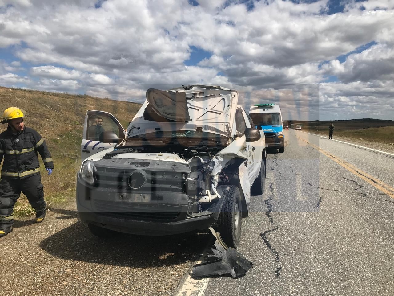 Violento accidente de tránsito en la RN3 contra un guanaco