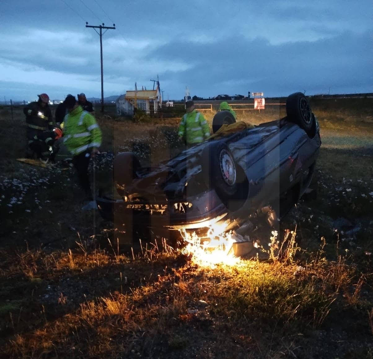 Un conductor fue  hospitalizado tras un vuelco esta madrugada en ruta 3