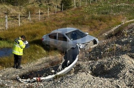 Dos heridos tras violento vuelco en ruta 3 en proximidades a Tolhuin